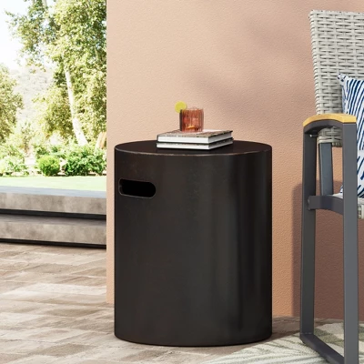 Syemin Patio End Tables Accent Side End Table For Outdoor And Indoor, Garden, Backyard Use, Special Design, Brown, 15.5"*15.5"*18.5" 3 Syemin Patio End Tables Accent Side End Table For Outdoor And Indoor, Garden, Backyard Use, Special Design, Brown, 15.5"*15.5"*18.5" - Image 3