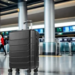 Syemin Luggage, Expandable Carry-On Suitcase With Dual Spinner Wheels And TSA Lock, Hard Shell For Business, Vacation, Travel, Black, 13"*9"*21.5" -Furniture GUEST 5b5439c4 8b69 4910 a0d6 fe05b8e88796