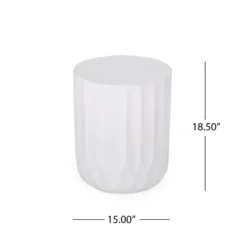 Syemin Patio End Tables, Stylish End Tables For Indoor And Outdoor Use, Ideal For Gardens, Backyard, Special Design, White, 15"*15"*18.5" -Furniture GUEST 5e9903dd 288d 475d 8fc5 a1babd4718fb