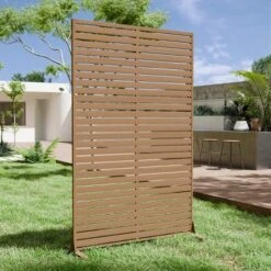 Syemin Patio Decorative Screens Outdoor Privacy Screen 6-Piece Outdoor Privacy Screens And Panel Outdoor Decorative Fence, Brown, 45.47"*15.75"*72.05"