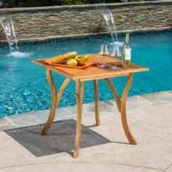Syemin Patio End Tables Accent Side End Table For Outdoor And Indoor, Garden, Backyard Use, Special Design, Beige, 31.5"*31.5"*30" -Furniture GUEST 6017a327 5390 4184 89de 807dd15684fd