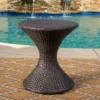 Syemin Patio End Tables, Stylish End Tables For Indoor And Outdoor Use, Ideal For Gardens, Backyard, Special Design, Brown, 16.25"*16.25"*17.3"