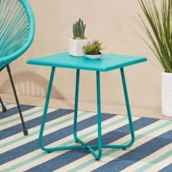 Syemin Patio End Tables Accent Side End Table For Outdoor And Indoor, Garden, Backyard Use, Special Design, Green, 17.75"*17.75"*18.75" -Furniture GUEST 62274559 b7f8 49a6 8103 0a2b702ac9d6