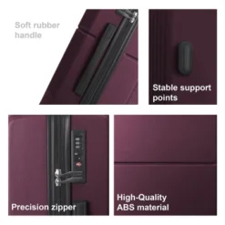 Syemin Luggage 3-Piece Luggage Set-20", 24", And 28" Suitcases With Silent Spinner Wheels Suitcase Sets Carry On Luggage, Purple, 21.06"*11.81"*30.31"