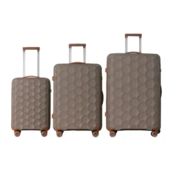 Syemin Luggage 3-Piece Luggage Set Travel Lightweight Suitcases With Rolling Wheels TSA Lock Carry On Luggage 20"/24"/28", Brown, 20.08"*11.81"*30.12" -Furniture GUEST 62c1b54a 3f82 4405 bfc9 618b4e9788ff