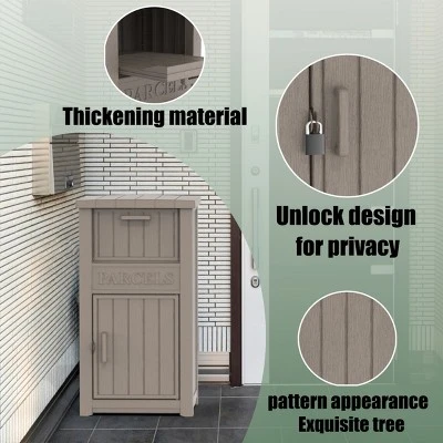 Syemin Deck Boxes 48 Gallon Package Delivery Boxes, Lockable Outdoor Storage Box, Large Package Delivery Waterproof Deck Box, Gray, 44.1"*24.2"*18.6" 4 Syemin Deck Boxes 48 Gallon Package Delivery Boxes, Lockable Outdoor Storage Box, Large Package Delivery Waterproof Deck Box, Gray, 44.1"*24.2"*18.6" - Image 4