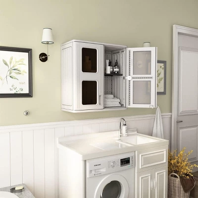 Syemin Outdoor Storage Shed, Vertical Tall Tool Shed With Five Shelves, Lockable Door For Patio, Backyard And Lawn, White, 28.9"*13.3"*30.1" 2 Syemin Outdoor Storage Shed, Vertical Tall Tool Shed With Five Shelves, Lockable Door For Patio, Backyard And Lawn, White, 28.9"*13.3"*30.1" - Image 2