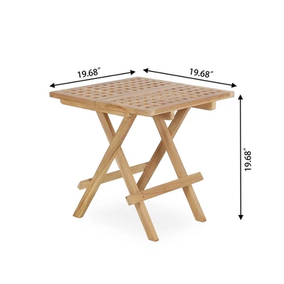 Syemin Patio Side Table, Small Folding Patio Side Table For Garden, Patio Porch, Living Room, Space Pool, Brown, 19.68"*19.68"*19.70 1 Syemin Patio Side Table, Small Folding Patio Side Table For Garden, Patio Porch, Living Room, Space Pool, Brown, 19.68"*19.68"*19.70
