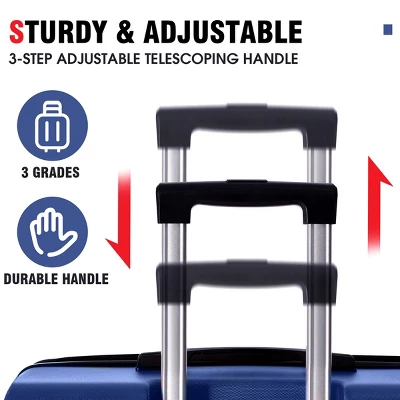 Syemin Luggage Hardshell Luggage, Lightweight Durable ABS Suitcase With Double Spinner Wheels 24" Travel Carry-On Luggage, Blue, 15.9"*10.2"*25.8" 3 Syemin Luggage Hardshell Luggage, Lightweight Durable ABS Suitcase With Double Spinner Wheels 24" Travel Carry-On Luggage, Blue, 15.9"*10.2"*25.8" - Image 3