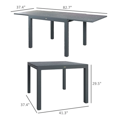 Syemin Patio End Table, Rectangular Outdoor Dining Table With All-Weather Faux Wood Top For Garden, Lawn, Patio, Gray, 30.5"*82.7"*37.4" 5 Syemin Patio End Table, Rectangular Outdoor Dining Table With All-Weather Faux Wood Top For Garden, Lawn, Patio, Gray, 30.5"*82.7"*37.4" - Image 5