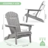 Syemin Patio Accent Chairs 2PCS, Folding Adirondack Chair, Wooden Decorative Lounge Furniture For Patio, Yard, Gray, 19.5"*31"*36"