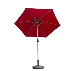 Syemin Outdoor Patio Umbrella With 6 Sturdy Ribs, Push Button Tilt And Crank, Waterproof, UV-Resistant, Brick Red, 90"*90"*86.64" -Furniture GUEST 6cfac46c 7b19 4f2c 9849 f2629363dba4