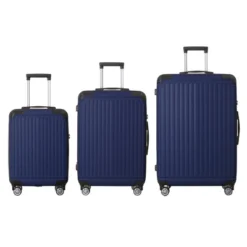 Syemin Luggage Lightweight 3 PCS Premium Abs Luggage Set Suitcase Set With Silent Spinner Wheels Carry On Luggage, Blue, 20.87"*11.81"*30.31" -Furniture GUEST 6d6e068f 343b 463a a651 c34a4523a7a5