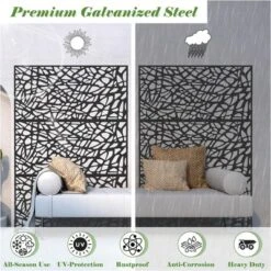 Syemin Decorative Privacy Screens, Outdoor Objects Nd Panels For Patio Lawn Deck For Garden, Lawn, Black, 48.31"*15.57"*70.75" -Furniture GUEST 6d94f972 f02e 44eb a89d 14ffe737f938