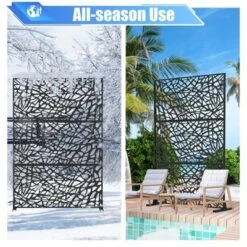 Syemin Decorative Privacy Screen, Outdoor Objects Nd Panels For Patio Lawn Deck For Garden, Lawn, Black, 47.46"*15.75"*70.69" -Furniture GUEST 6f5755e3 6170 4762 beb0 afd9409d5960