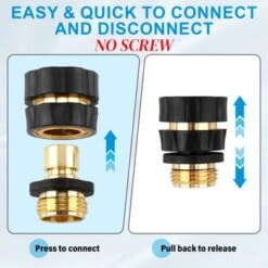 Syemin Landscape Equipment Parts And Accessories, Quick Connect Hose Coupling Set 8 Piece With Rubber Grip For Garden, Lawn, Gold, 1.46"*1.46"*1.97" -Furniture GUEST 6f7b4ee5 12e5 4f36 8dfb 1449435960a8