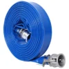 Syemin Drip Irrigation 100Ft Pool Backwash Hose, Heavy Duty Lay Flat Water Discharge Pump Hoses For Swimming Drain Pools, Blue, 1.5"*1.5"*1.5"