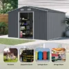 Syemin Deck Boxes,Backyard Haven,Modern Garden Shed,Organize Your Outdoor Space With Style,Gray,118.1"*95.6"*76.7"