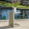 Syemin Patio End Table, C-Shaped Side Table, Compact, Stylish, And Versatile, Silver, 15"*14.5"*24"