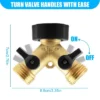 Syemin Landscape Equipment Parts And Accessories 2PCS, Two Way Valves, Garden Hose Diverter Y-Connectors For Garden, Lawn, Gold, 3.35"*3.35"*2.76"