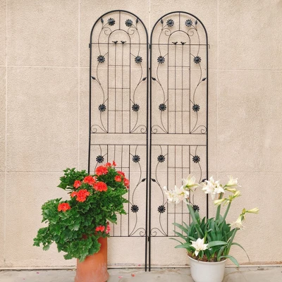 Syemin Patio Decorative Screens, Iron Arch Decoration Garden Trellis, For Outdoor For Climbing Plants Support, Flowerbed, Black, 40"*19.7"*86.7" 5 Syemin Patio Decorative Screens, Iron Arch Decoration Garden Trellis, For Outdoor For Climbing Plants Support, Flowerbed, Black, 40"*19.7"*86.7" - Image 5
