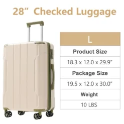 Syemin Luggage Hardshell Luggage, Lightweight Durable ABS Suitcases Expandable 28" Checked Travel Luggage, Green, 29.5"*18.5"*11.6" -Furniture GUEST 750aee97 433b 41e5 b639 60087e22a975