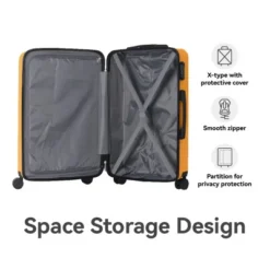 Syemin Luggage Sets ABS Hardshell 3pcs Luggage, Lightweight Durable Suitcase Sets Spinner Wheels Suitcase 20"24"28", Yellow, 19.88"*10.63"*29.92" -Furniture GUEST 76a4246f eb0f 46fc 848f ab714411663a