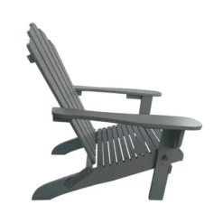 Syemin Wooden Folding Adirondack Chair, Casual Patio Chair With Wood Grain For Patio, Yard, Garden, Gray, 28.35"*30.71"*36.81" -Furniture GUEST 77133a93 2752 41e6 ac91 ed8d956faa35