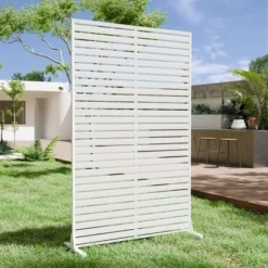 Syemin Patio Decorative Screens Outdoor Privacy Screen 6-Piece Outdoor Privacy Screens And Panel Outdoor Decorative Fence, White, 45.47"*15.75"*72.05"