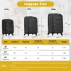 Syemin 5 PCS Bag And Luggage Sets, With 4 Spinner Wheels Lightweight Suitcase, Suitable For Business Trips And Travel, Black, 18.9"*12.2"*30"