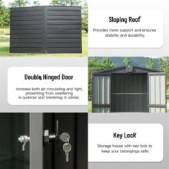 Syemin Deck Boxes Durable, Horizontal Compact Storage Shed For Garden, Backyard, Patio, Closet Deck Box, Gray, 69.21"*32.68"*71.34" 7 Syemin Deck Boxes Durable, Horizontal Compact Storage Shed For Garden, Backyard, Patio, Closet Deck Box, Gray, 69.21"*32.68"*71.34" -Furniture GUEST 790f5b4c 0a30 469e 84f2 f6ab9832f34f