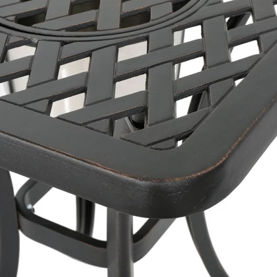 Syemin Patio End Tables, Stylish End Tables For Indoor And Outdoor Use, Ideal For Gardens, Backyard, Special Design, Black, 21"*21"*25" 3 Syemin Patio End Tables, Stylish End Tables For Indoor And Outdoor Use, Ideal For Gardens, Backyard, Special Design, Black, 21"*21"*25" - Image 3
