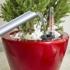 Syemin Planters Smart Self-watering Planter Pot For Indoor And Outdoor Round Cone, Garden Decor, Decorative Plant Pots, Balcony, Red 3"*11"*11"