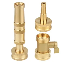 Syemin Landscape Equipment Parts And Accessories, Heavy-Duty Adjustable Twist Hose Nozzle, Versatile, Easy To Use, Gold, 1.18"*1.18"*4.06"