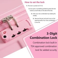 Syemin Luggage Hardshell Luggage Lightweight Durable ABS Suitcases With Double Wheels Expandable 20" Checked Travel Luggage, Pink, 13.6"*8.3"*21.5" -Furniture GUEST 7cadc750 2100 4662 9240 c3edfffa5d87