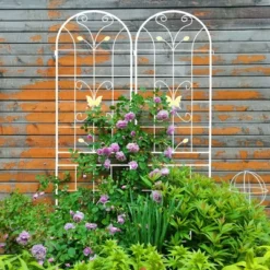 Syemin Patio Decorative Screens, Iron Arch Decoration Garden Trellis, For Outdoor For Climbing Plants Support, Flowerbed, White, 80"*19.7"*86.7" -Furniture GUEST 7e733bb9 3cba 4e0c 934f ae6dc76948f0