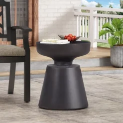 Syemin Patio End Tables Accent Side End Table For Outdoor And Indoor, Garden, Backyard Use, Special Design, Brown, 17.75"*17.75"*20.5" -Furniture GUEST 7eb0b789 669e 4886 af7d e91e4f877931