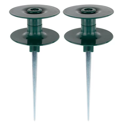 Syemin Landscape Equipment Parts And Accessories, Garden Hose Guide Spikes 2PCS With Heavy-Duty Swivel Caps, Green, 3.7"*3.7"9.84" 2 Syemin Landscape Equipment Parts And Accessories, Garden Hose Guide Spikes 2PCS With Heavy-Duty Swivel Caps, Green, 3.7"*3.7"9.84" - Image 2