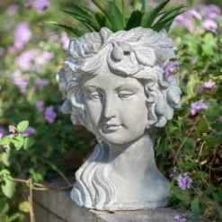 Syemin Planters Cement Bust Wall Planter Indoor Outdoor Home Garden Decor Decorative Plant Pots For Living Room Balcony, Gray 11.4"*10.6"*15.4" -Furniture GUEST 7fc2e633 7b82 47eb 934b 39cd09cb1ea2