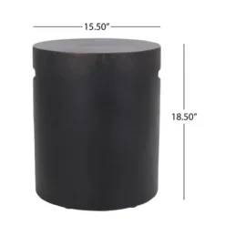 Syemin Patio End Tables Accent Side End Table For Outdoor And Indoor, Garden, Backyard Use, Special Design, Brown, 15.5"*15.5"*18.5"