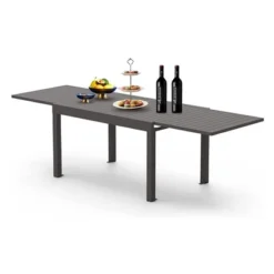 Syemin Patio End Tables Rectangular Outdoor Coffee Table，Modern Industrial Style，for Spaces Patio House Balcony，Black，106.25"*35.5"*29.5" -Furniture GUEST 81699a24 7707 4ec0 b462 b2be0b4838f1