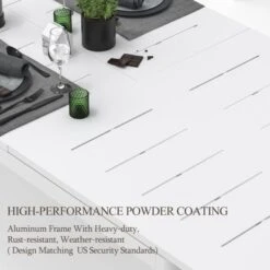 Syemin Patio End Tables Rectangular Outdoor Coffee Table，Modern Industrial Style，for Spaces Patio House Balcony，White，94.49"*35.43"*29.92" -Furniture GUEST 81b8793f 8e1a 41f3 b965 511355c077ec