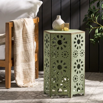 Syemin Patio End Tables, Stylish End Tables For Indoor And Outdoor Use, Ideal For Gardens, Backyard, Special Design, Green, 14.25"*12.5"*22" 5 Syemin Patio End Tables, Stylish End Tables For Indoor And Outdoor Use, Ideal For Gardens, Backyard, Special Design, Green, 14.25"*12.5"*22" - Image 5