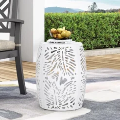 Syemin Patio End Tables, Stylish End Tables For Indoor And Outdoor Use, Ideal For Gardens, Backyard, Special Design, White, 16.5"*16.5"*20.5" 9 Syemin Patio End Tables, Stylish End Tables For Indoor And Outdoor Use, Ideal For Gardens, Backyard, Special Design, White, 16.5"*16.5"*20.5" -Furniture GUEST 83a260df 6494 489a a6fd 96e9d06cf379