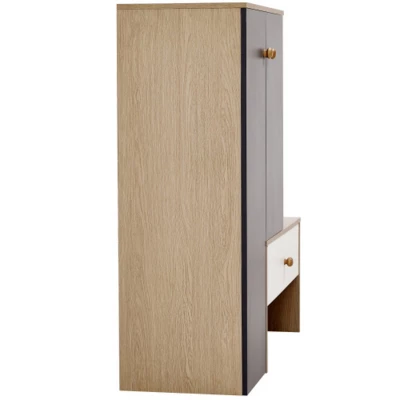 Syemin Shoe Racks Shoe Storage Organizer With Bench, Modern Shoe Cabinets, Free Standing Tipping Bucket Shoe Organizer, Gray, 40.25"*14.65"*43.25" 4 Syemin Shoe Racks Shoe Storage Organizer With Bench, Modern Shoe Cabinets, Free Standing Tipping Bucket Shoe Organizer, Gray, 40.25"*14.65"*43.25" - Image 4