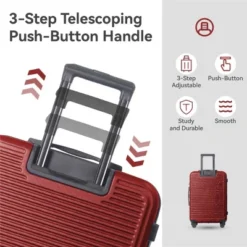 Syemin Luggage Sets 3 Piece Suitcases Suitcase Set ABS Hard Case Luggage With TSA Lock Spinner Wheels Durable Luggage, Red, 20.67"*11.61"*29.92" -Furniture GUEST 8839830d 2cac 49d3 8742 817ac0351ff9