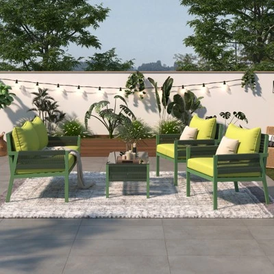 Syemin Patio Seating Sets, Modern Outdoor Seating Set For Comfort, Make Your Backyard A Haven Of Comfort And Style, Green, 48"*27.8"*30.1" 1 Syemin Patio Seating Sets, Modern Outdoor Seating Set For Comfort, Make Your Backyard A Haven Of Comfort And Style, Green, 48"*27.8"*30.1"