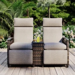 Syemin Patio Chaise Lounges, Outdoor Patio Daybed, Comfy Seat Cushion, Sofa Furniture, For Backyard, Swimming Pool, Beige, 53.3"*23.6"*46.1" -Furniture GUEST 88b29f87 dc50 477c 9888 1b5e600b19f3