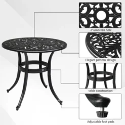 Syemin Patio End Tables, Modern Decorative Side Tables, Stylish Design For Patio, Living Room, Indoor And Outdoor Use, Black, 23.6"*23.6"*20.7" -Furniture GUEST 88e12330 5926 4fe6 8d6f 0ac61a63454c