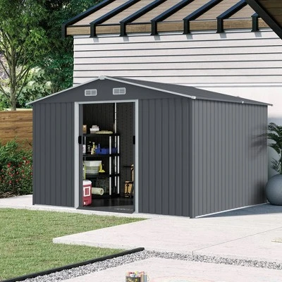 Syemin Deck Boxes,Backyard Haven,Modern Garden Shed,Organize Your Outdoor Space With Style,Gray,118.1"*95.6"*76.7" 5 Syemin Deck Boxes,Backyard Haven,Modern Garden Shed,Organize Your Outdoor Space With Style,Gray,118.1"*95.6"*76.7" - Image 5
